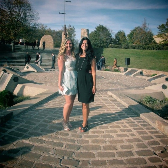 Le chateau small formal antique blue lace dress - Picture 9 of 9